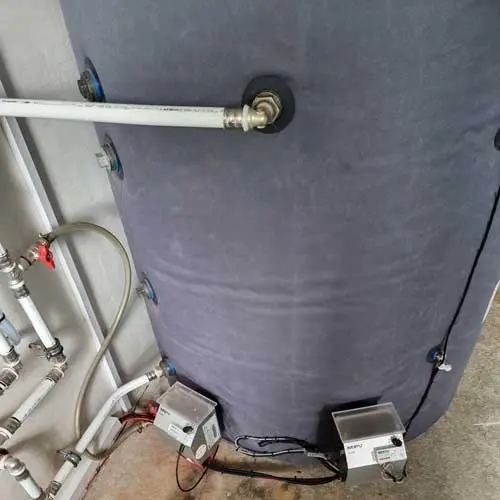 Two ELWA units installed and connected to a boiler