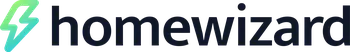Logo of Homewizard with a stylized green and blue lightning bolt icon next to the brand name in dark text.