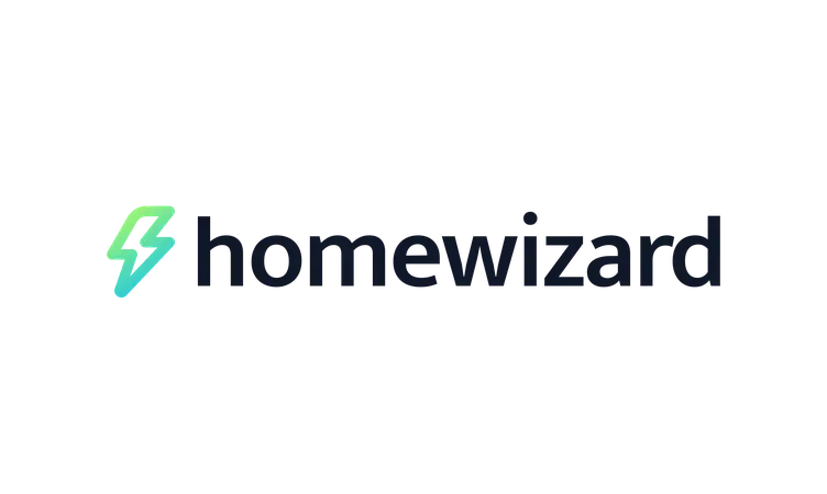 Logo of "homewizard" with a green and blue gradient lightning bolt symbol on the left.