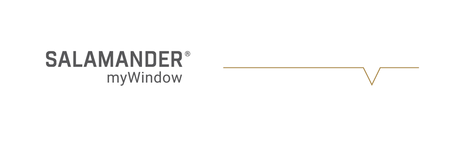 Salamander myWindow logo with a brown line graph on a white background, showcasing the brand's commitment to quality and innovation in window solutions.