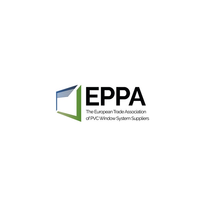 Logo de EPPA, La Asociación Europea de Comercio de Proveedores de Sistemas de Ventanas de PVC, que presenta un diseño estilizado de ventana.