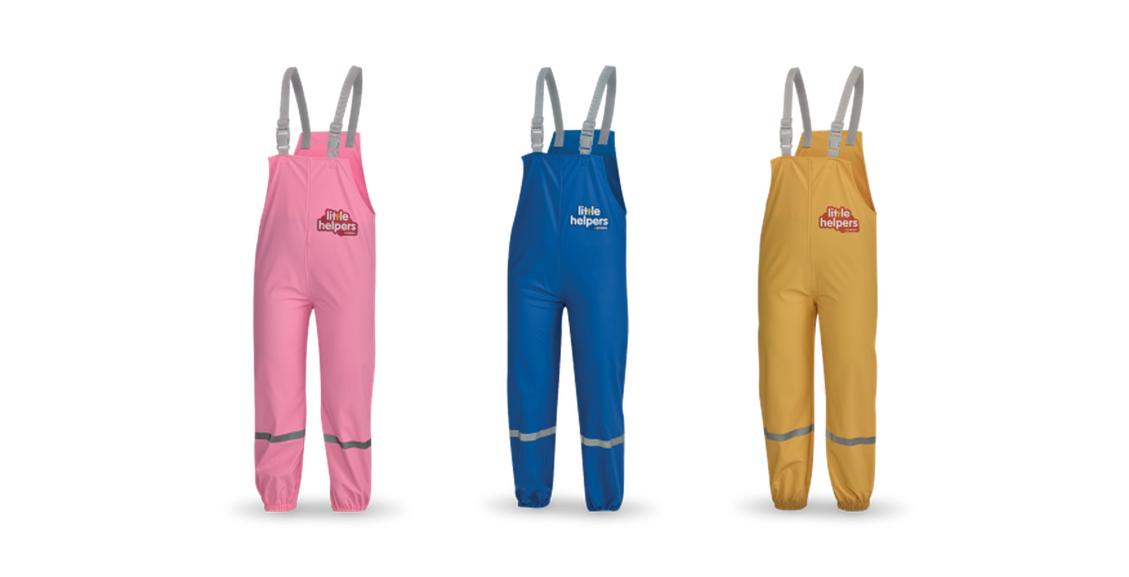 Dětské nepromokavé kalhoty v růžové, modré a žluté barvě