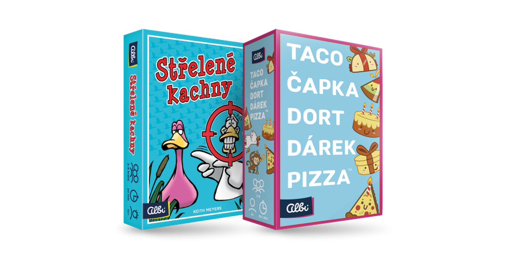 Střelené kachny a hra Taco, čapka, dort, dárek, pizza od Albi  v nabídce Slevobody pro extra ceny