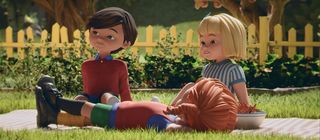 Pippi, Tommy och Annika har picknick