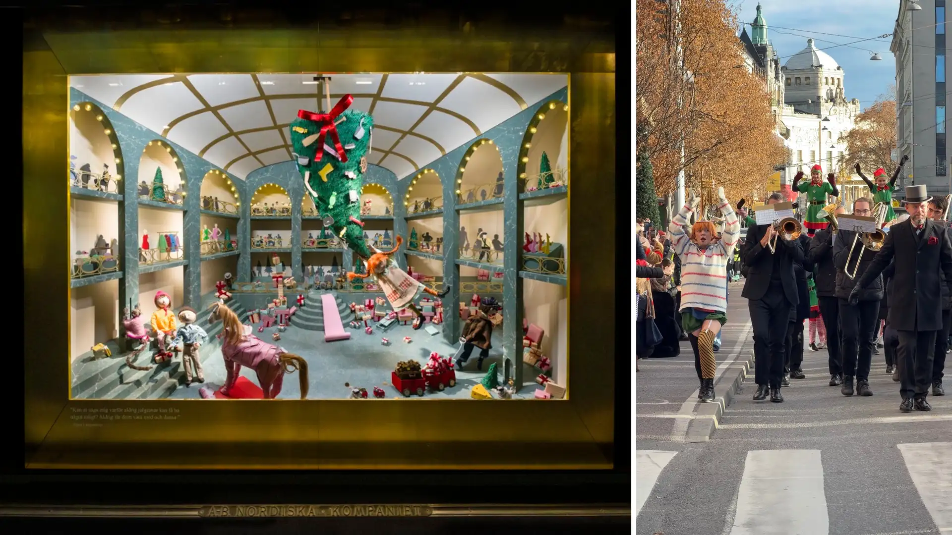 NK julskyltning 2025 med Pippi