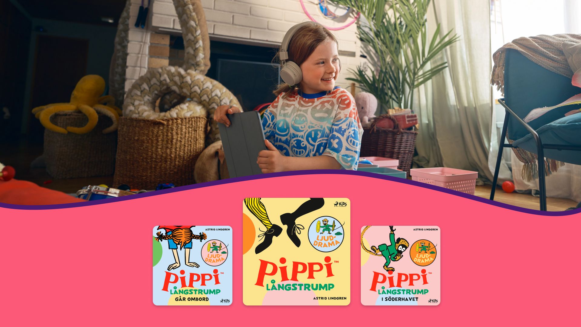 Omslag Pippi Långstrump ljuddrama