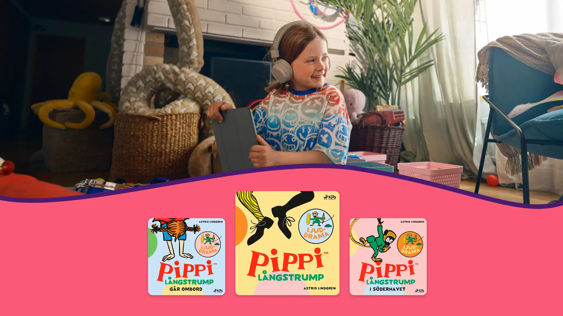 Omslag Pippi Långstrump ljuddrama