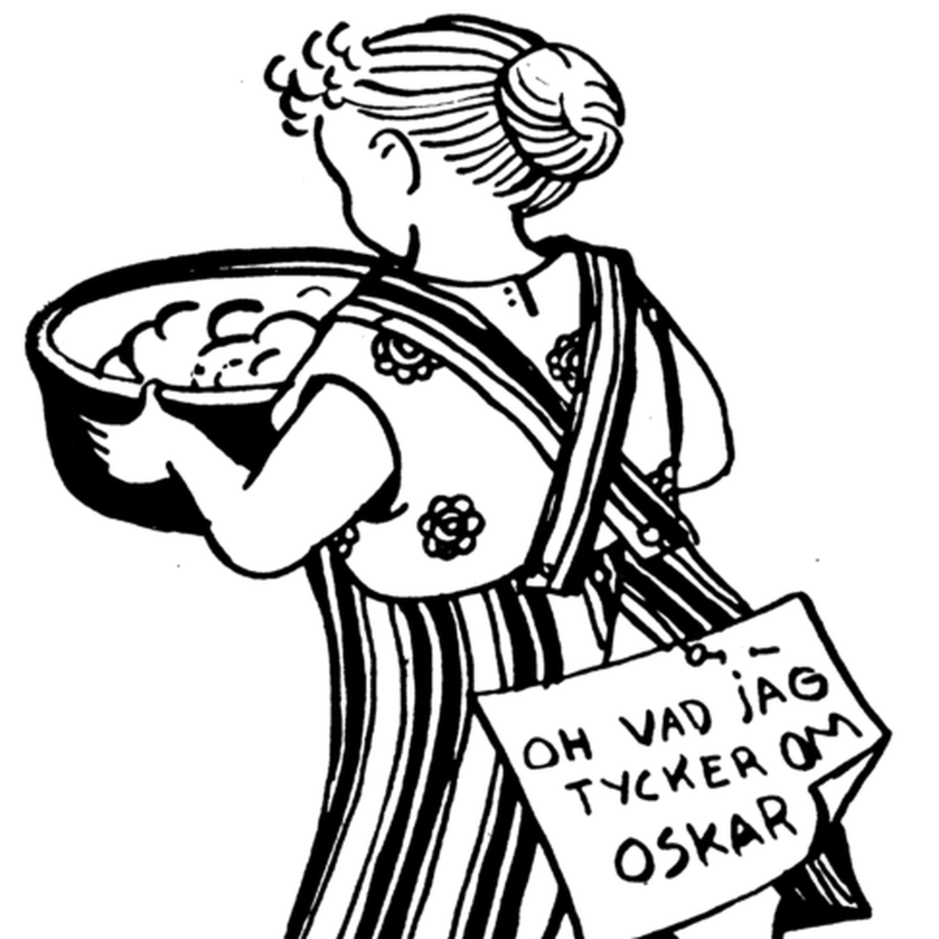 Pigan Agda med dymmelonsdagspass på ryggen