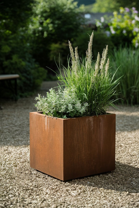 Pflanzkübel aus Cortenstahl