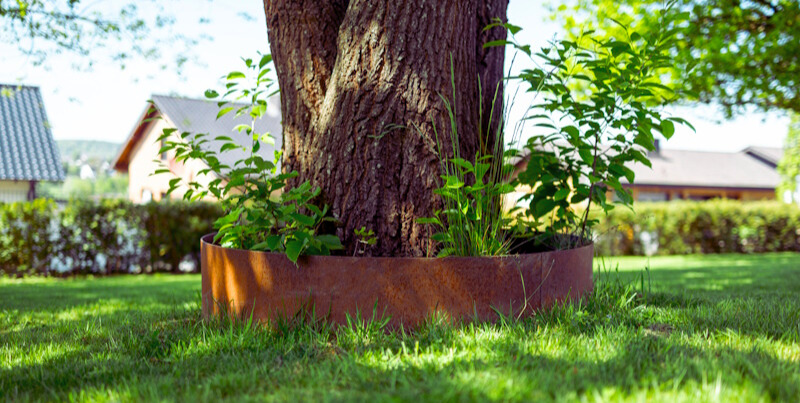 Baumring aus Cortenstahl