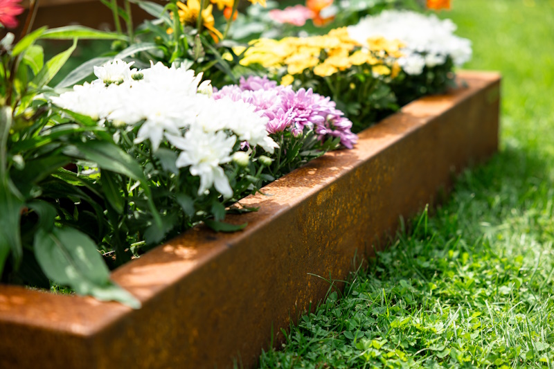 Pflanzrahmen aus Cortenstahl Nahaufnahme