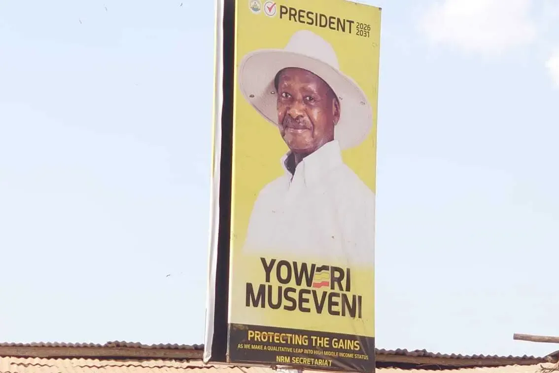 verkiezingsplakkaat van Yowri Museveni