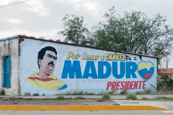 Muurschildering van de Venezolaanse president Nicolas Maduro