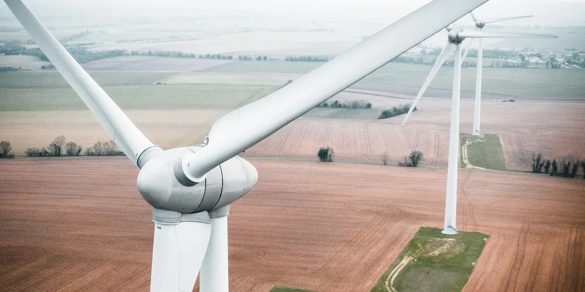 close up van de wieken van een windturbine