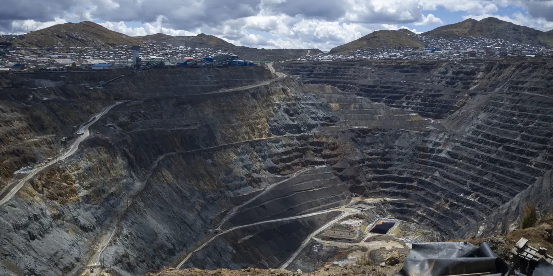 De Raúl Rojas-mijn in de Peruaanse stad Cerro de Pasco