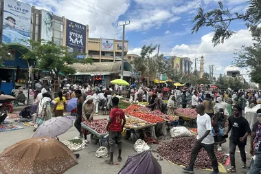 Een drukbezochte markt