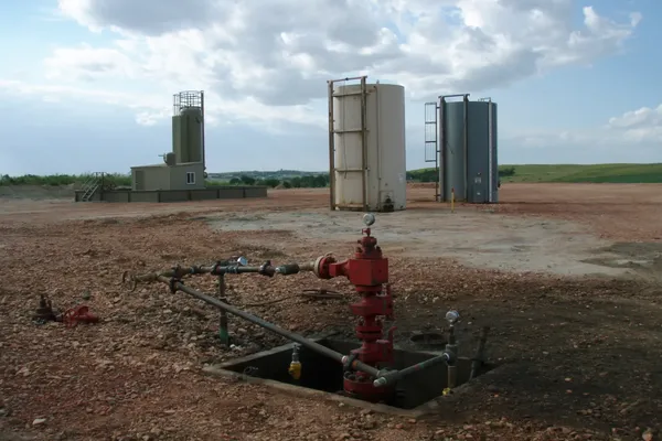 Een fracking installatie