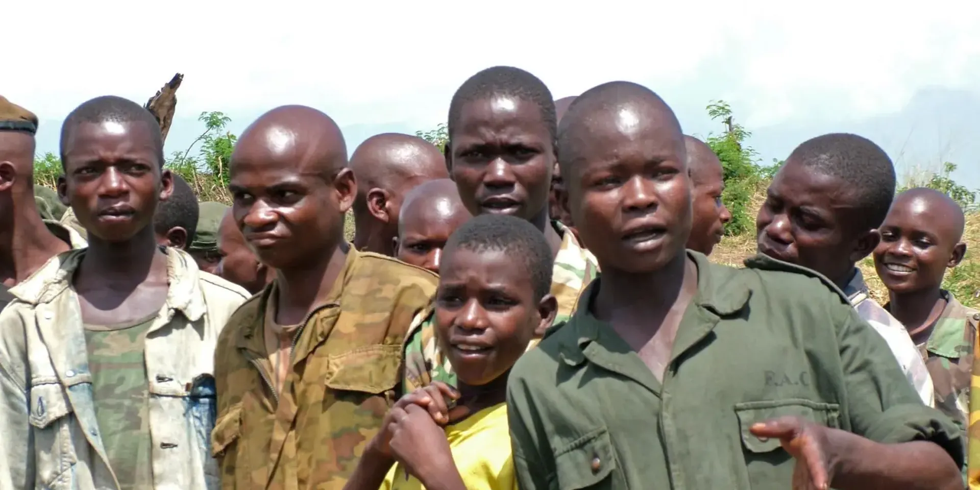 groepsportret van voormalige kindsoldaten in de Democtratische Republiek Congo