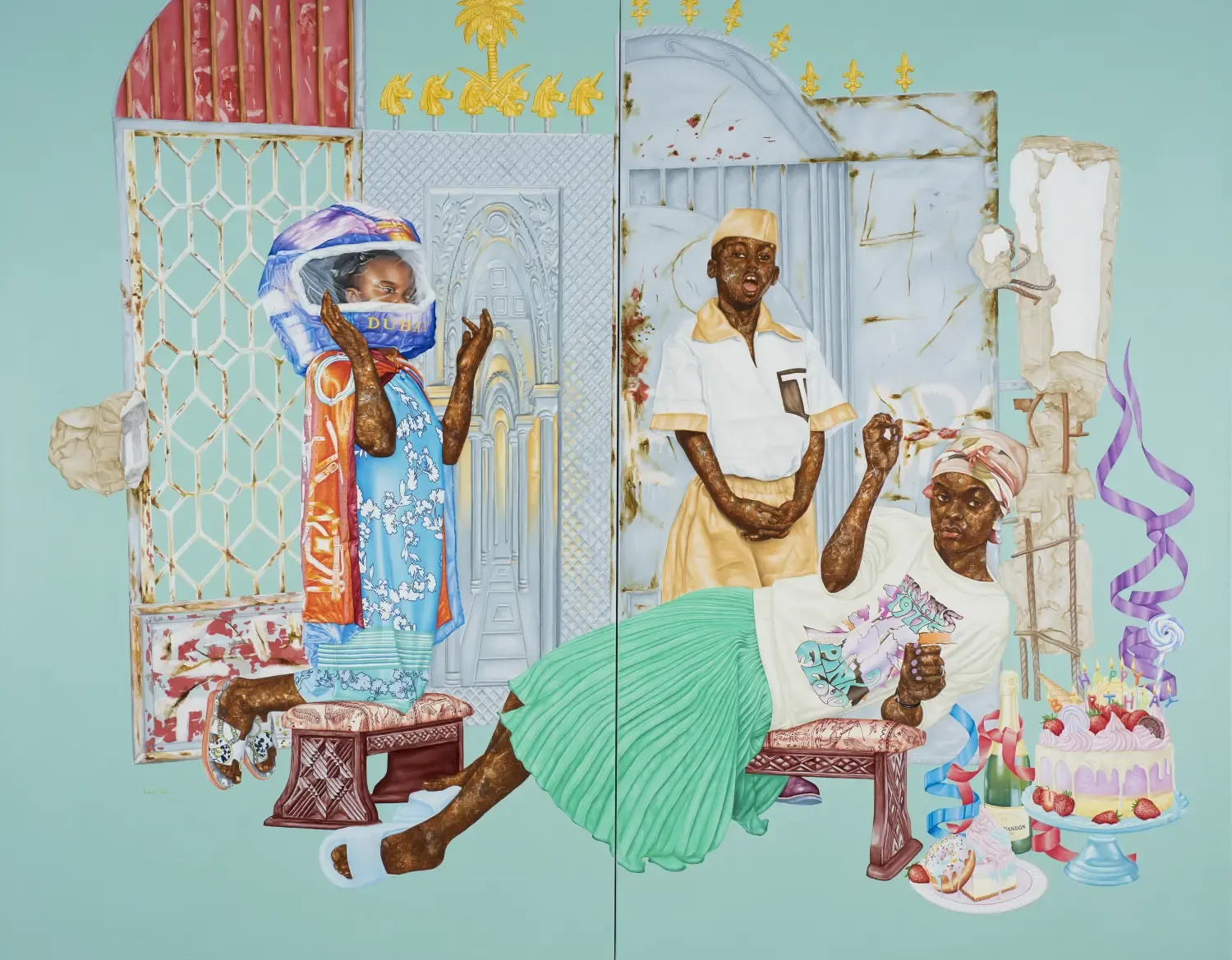 Het schilderij 'la promesse du vide' van Hilary Balu