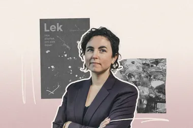 collage met portret van Isabelle Vanhoutte