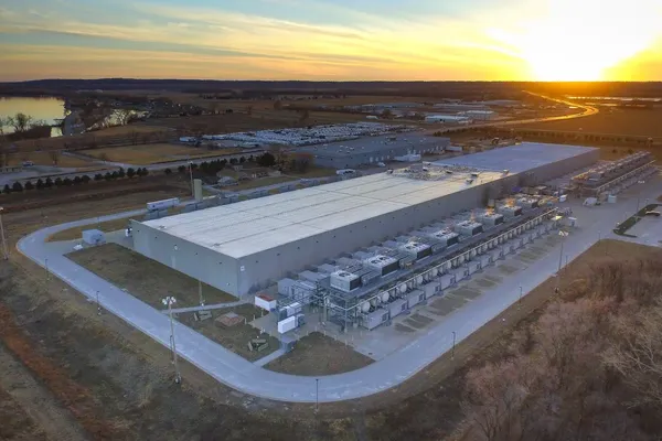 overzichtsbeeld van het Google Datacenter in Council Bluffs Iowa