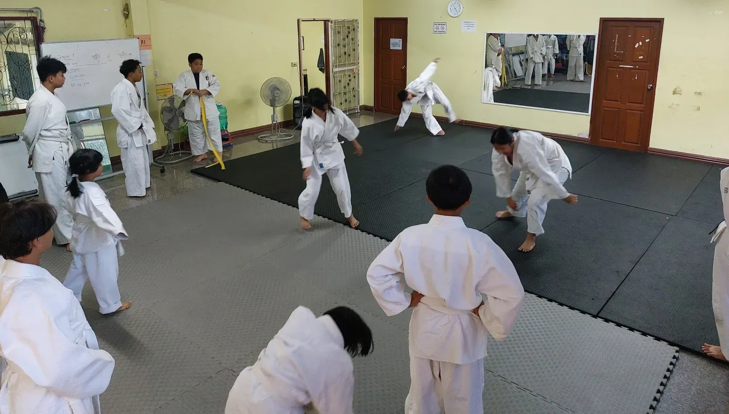 kinderen in een judoles