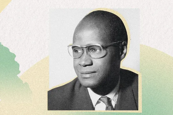 Collage met portret van Alioune Diop