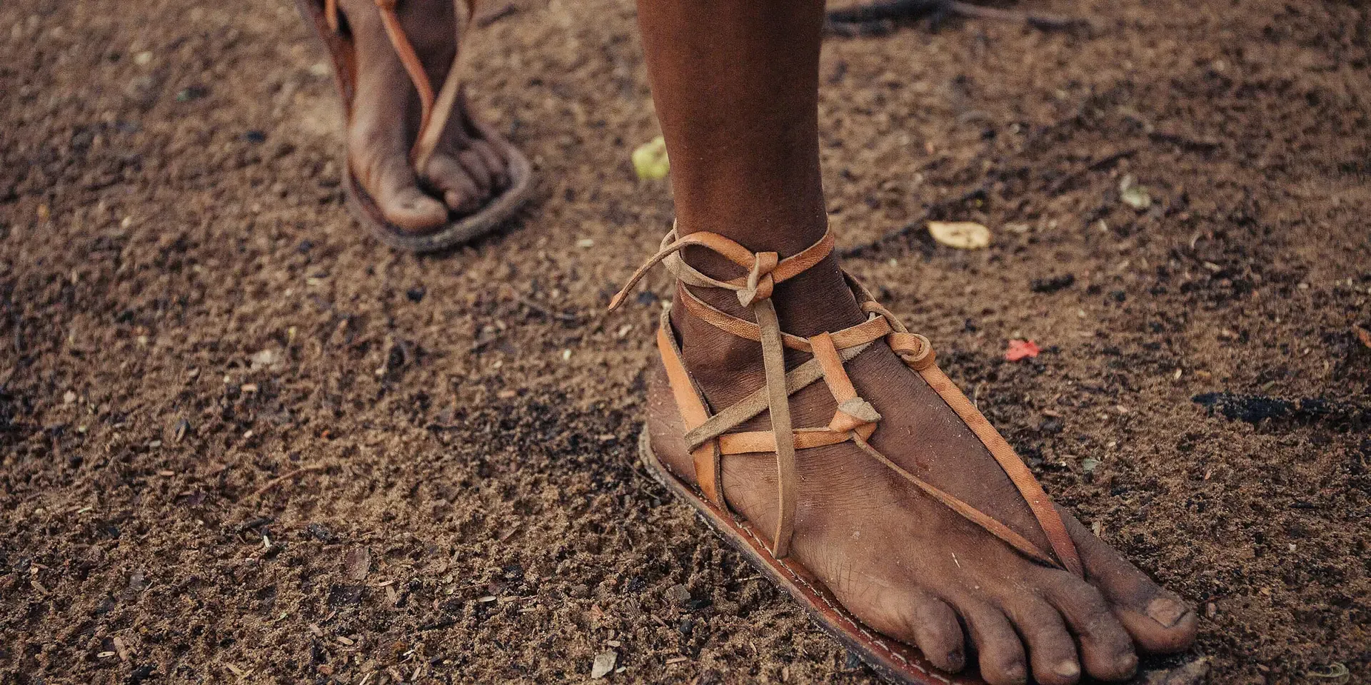 close up van een sandaal