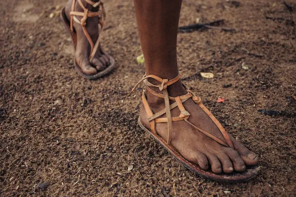 close up van een sandaal