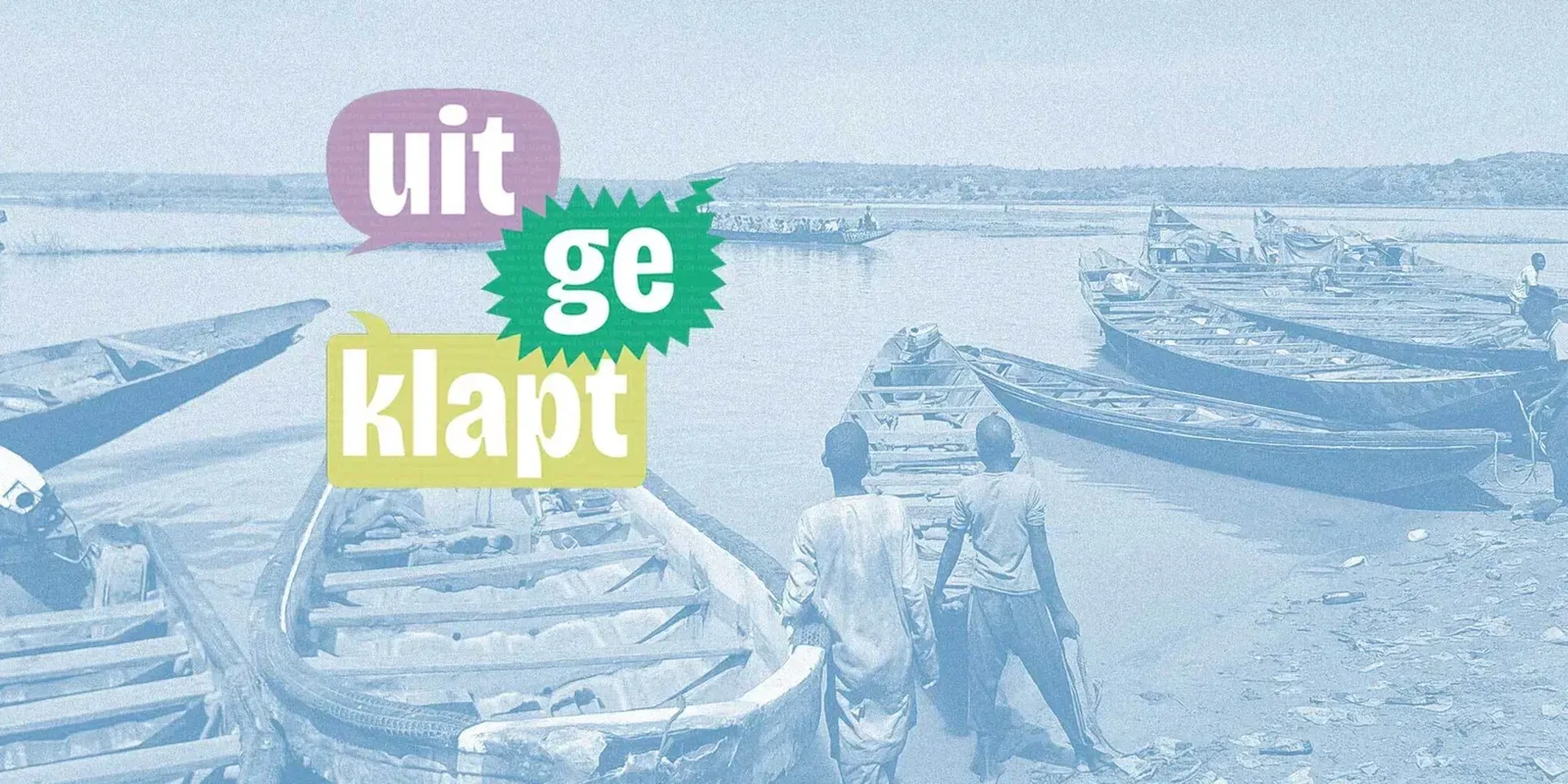 beeldcollage met een rivier en visserssloepen