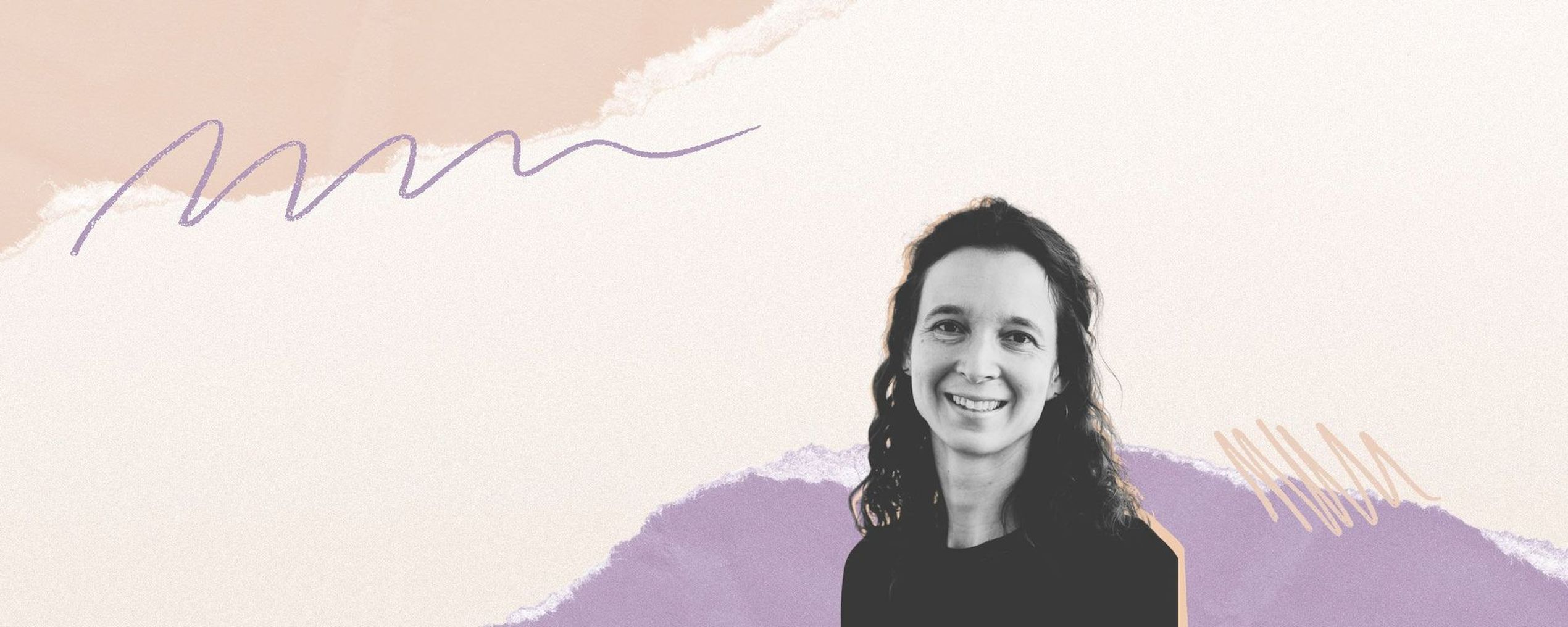 Collage met portret van Mieke Schrooten
