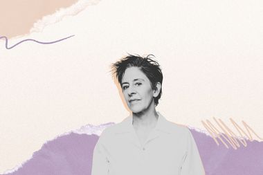 collage met portret van Bieke Purnelle