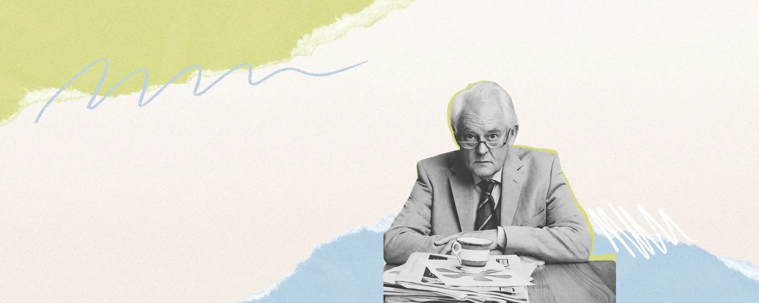 Collage met portret van MO*columnist Geert Van Istendael