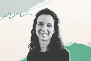 collage met portret van Mieke Schrooten