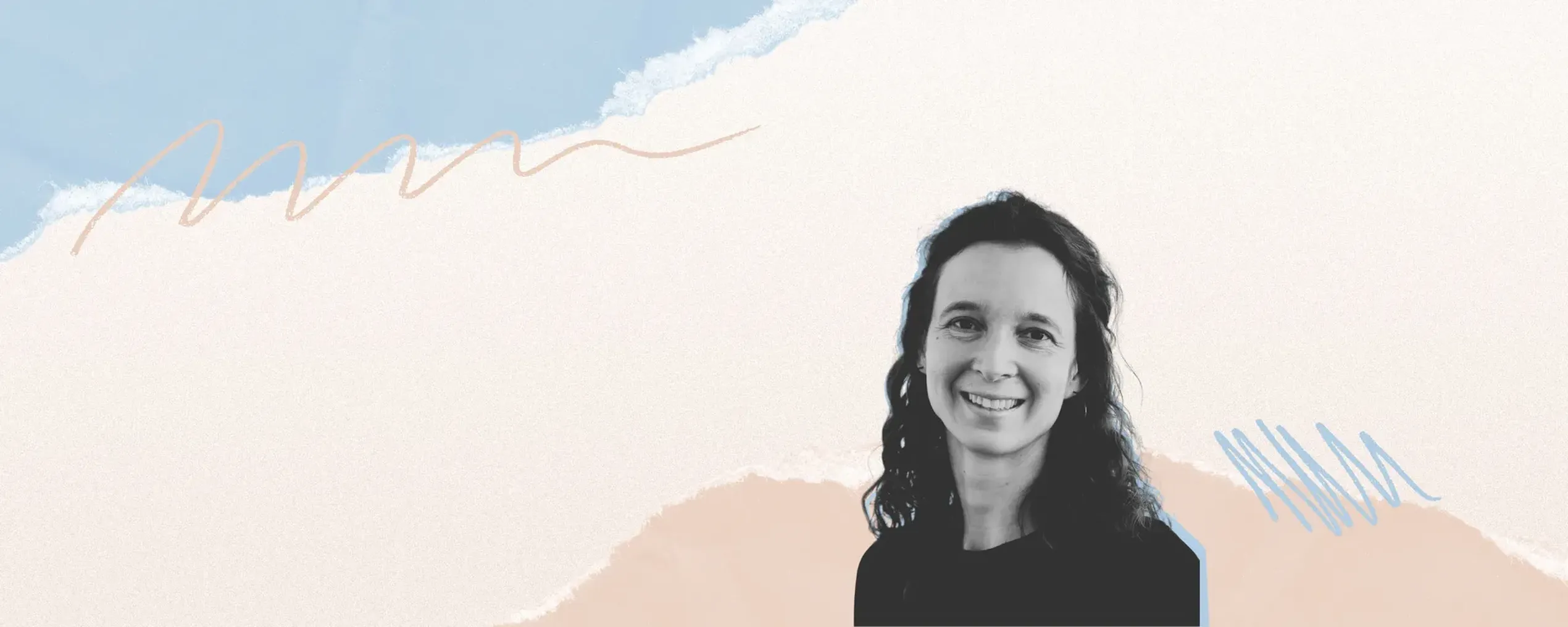 Collage met portret van Mieke Schrooten
