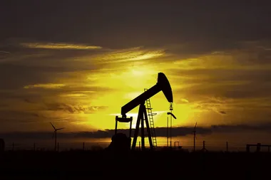 Een oude jaknikker, pomp om olie op te pompen