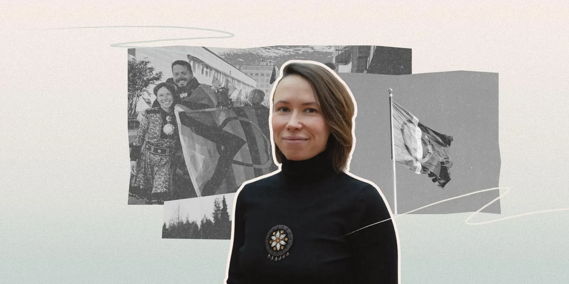 Collage met portret van Elisabeth Stubberud