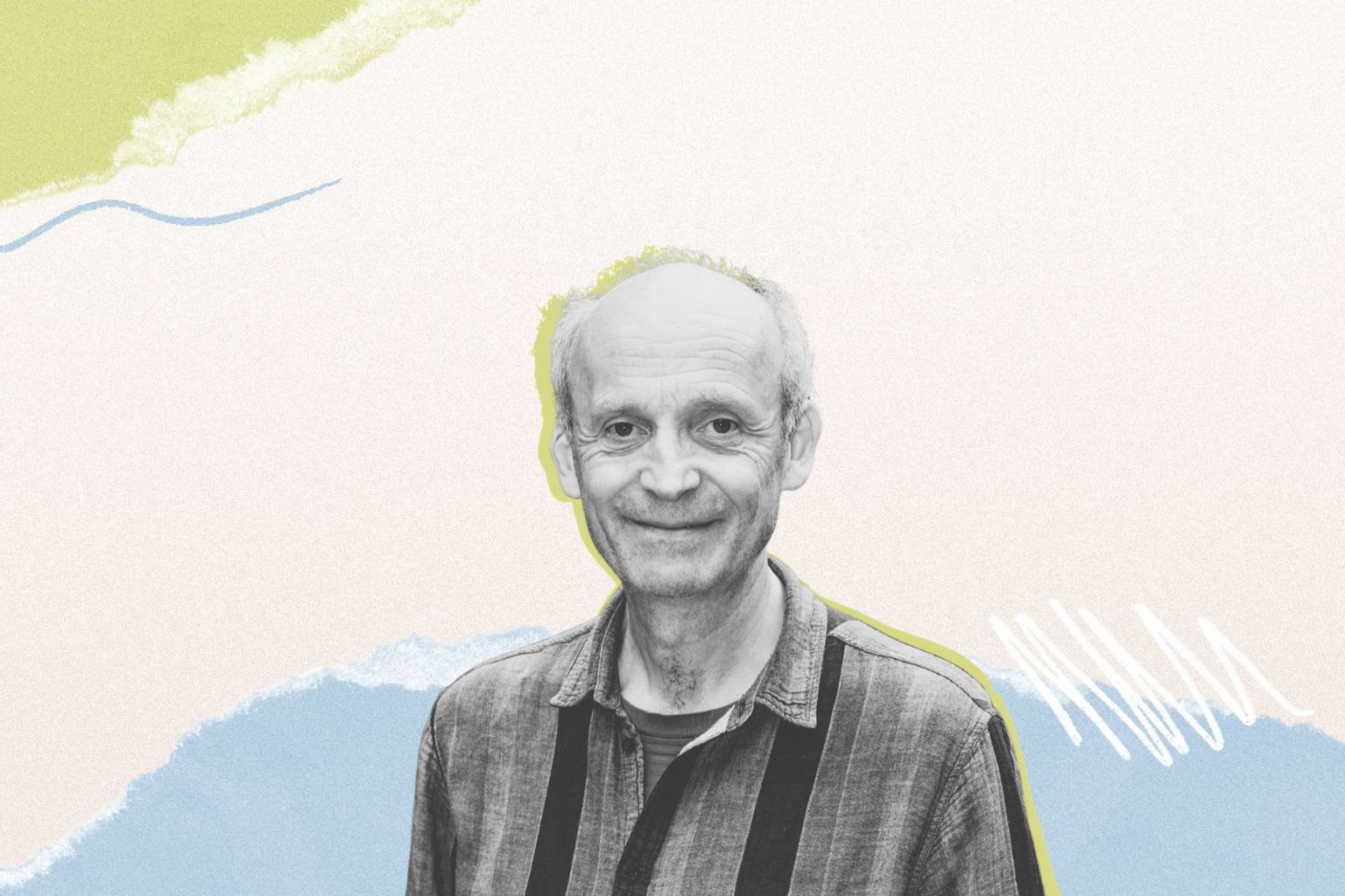 Collage met portrtet van Jan Mertens