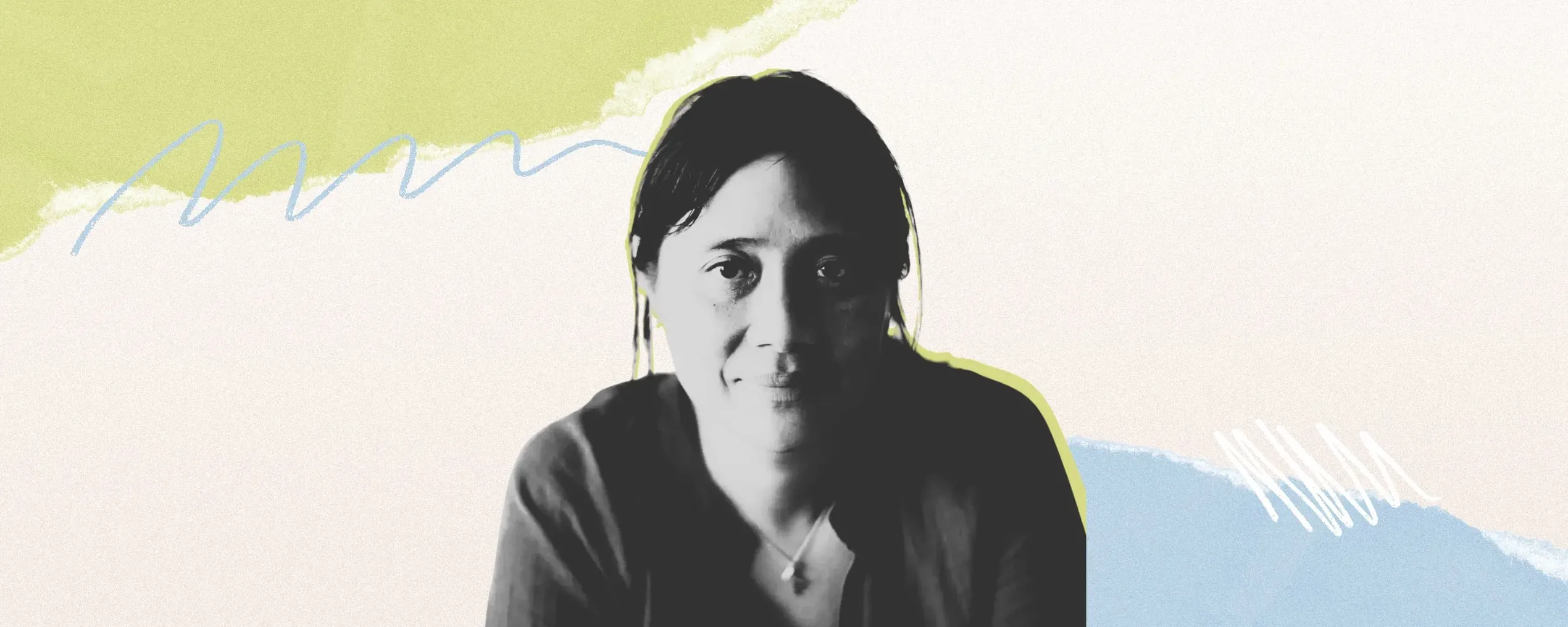 Collage met portret van Winny Ang