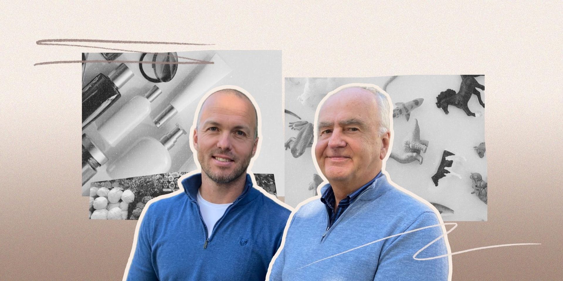 Collage met een portretfoto van Rolf Heynen en Jacob de Boer