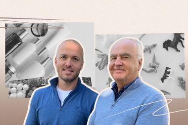 Collage met een portretfoto van Rolf Heynen en Jacob de Boer
