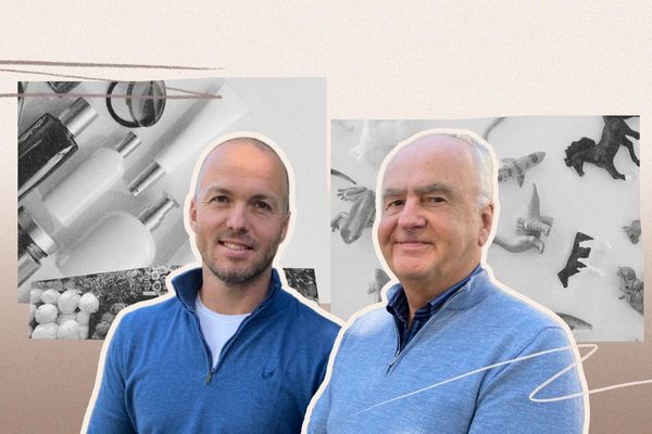 Collage met een portretfoto van Rolf Heynen en Jacob de Boer