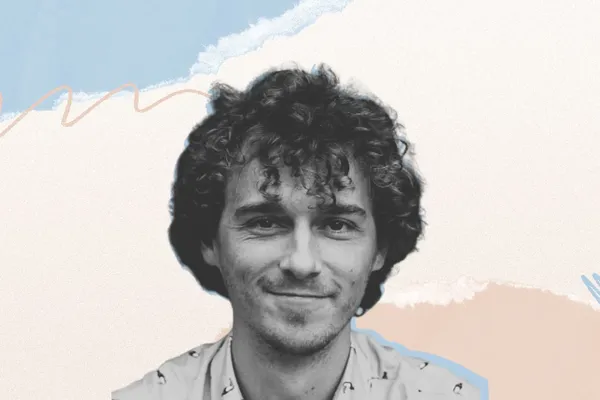 collage met portret van Jonas Van der Slycken