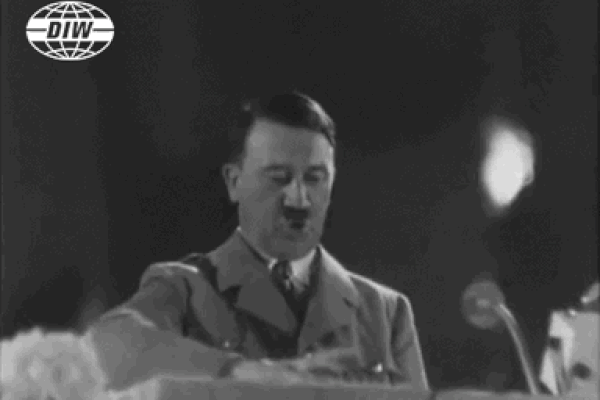 image of hitler with a dolphin juming through a hoolahoop