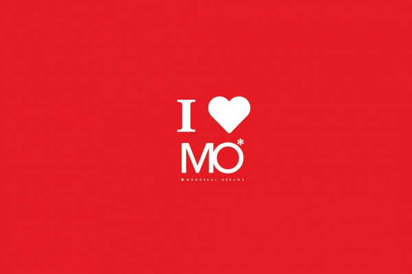 Red background with white text "I ♥ MO" and "Mondiaal Nieuws" beneath, centered in the image.
