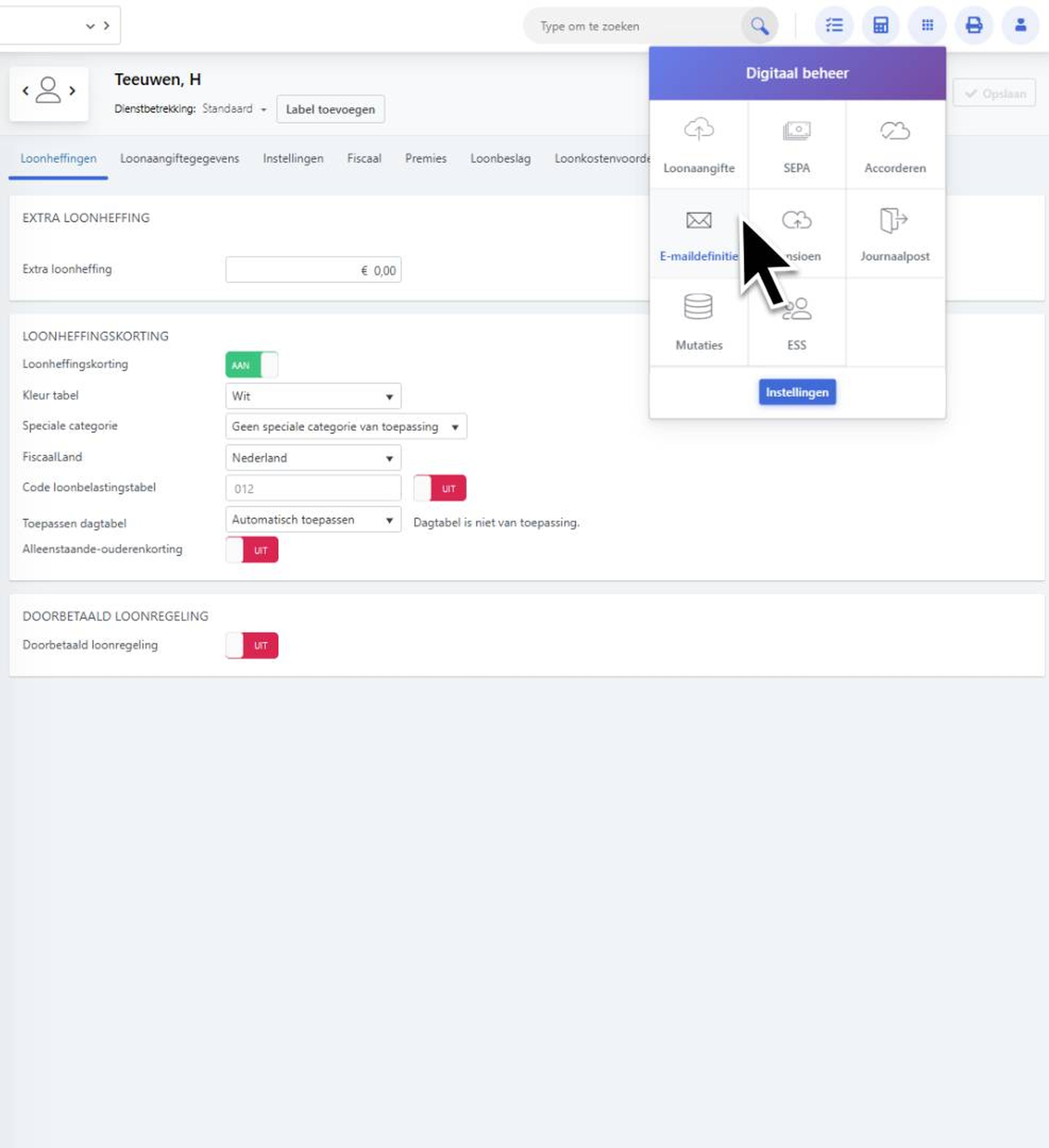 automatische E-mail aanpassen in SalarFusion