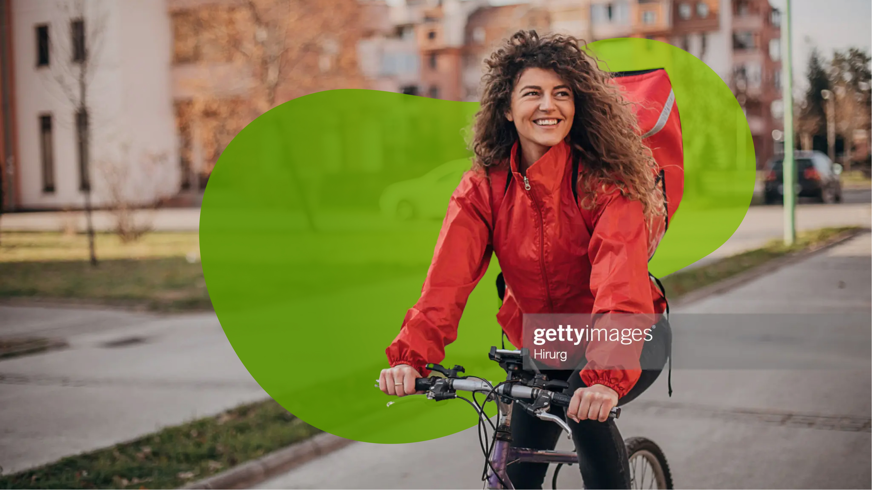 Woman by bicycle