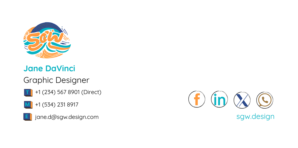 Colorful email signature design