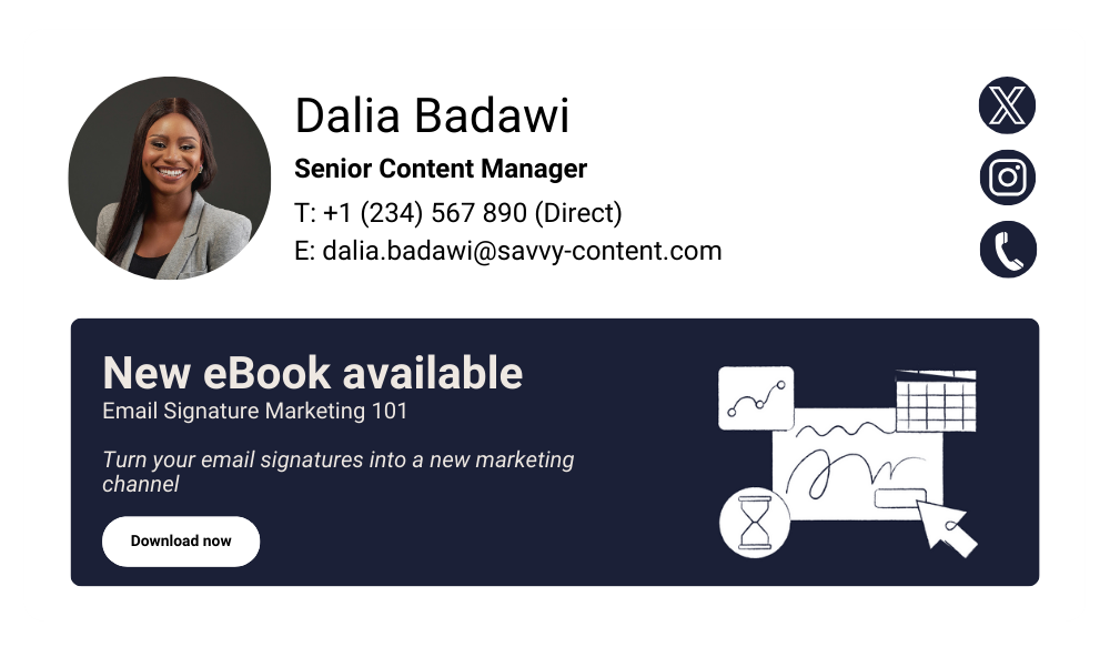 email signature marketing example for an ebook