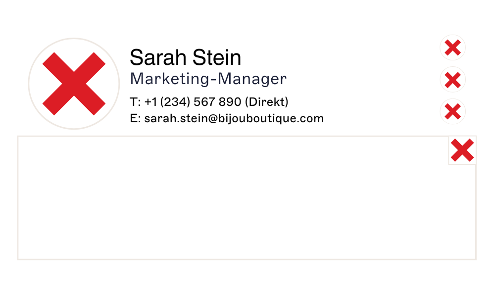 defekte E-Mail-Signatur